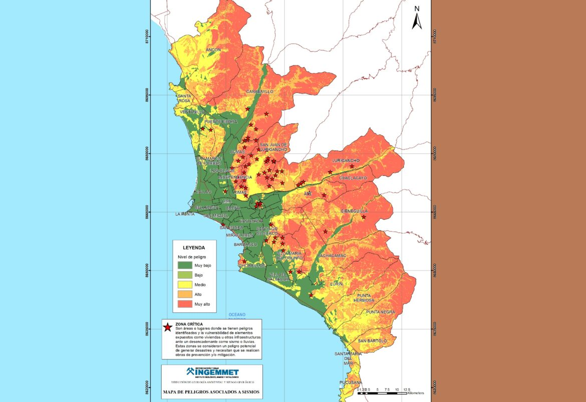 69 zonas críticas por sismos en Lima y Callao