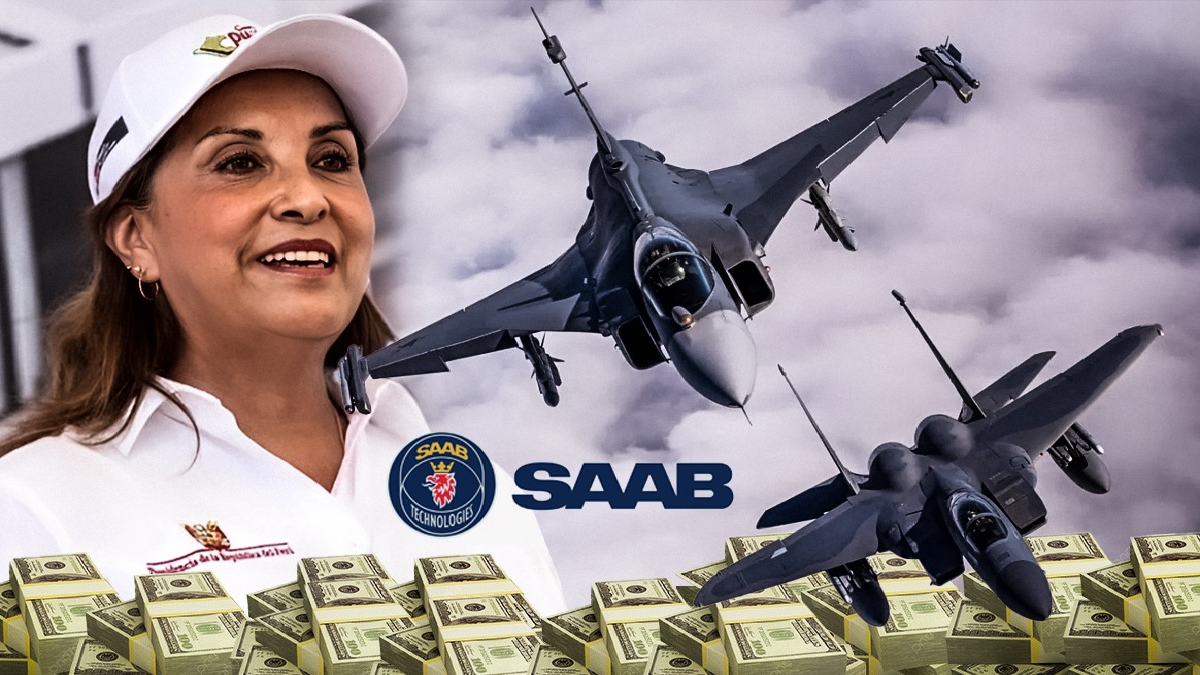 Dina Boluarte se reunió con directivos de Saab, fabricantes del avión de combate Gripen E