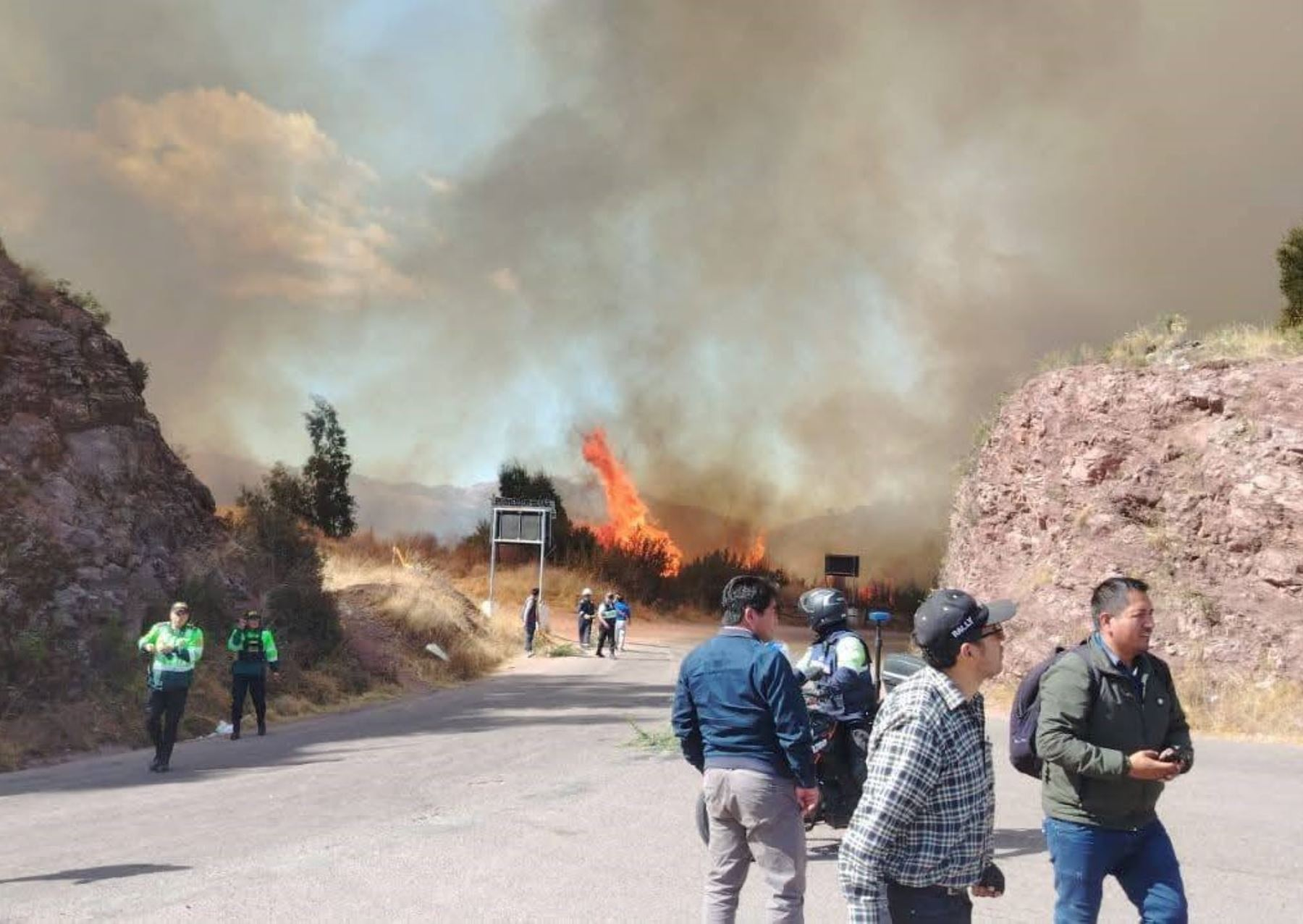 Cusco: un incendio forestal de grandes proporciones afecta el distrito de San Sebastián