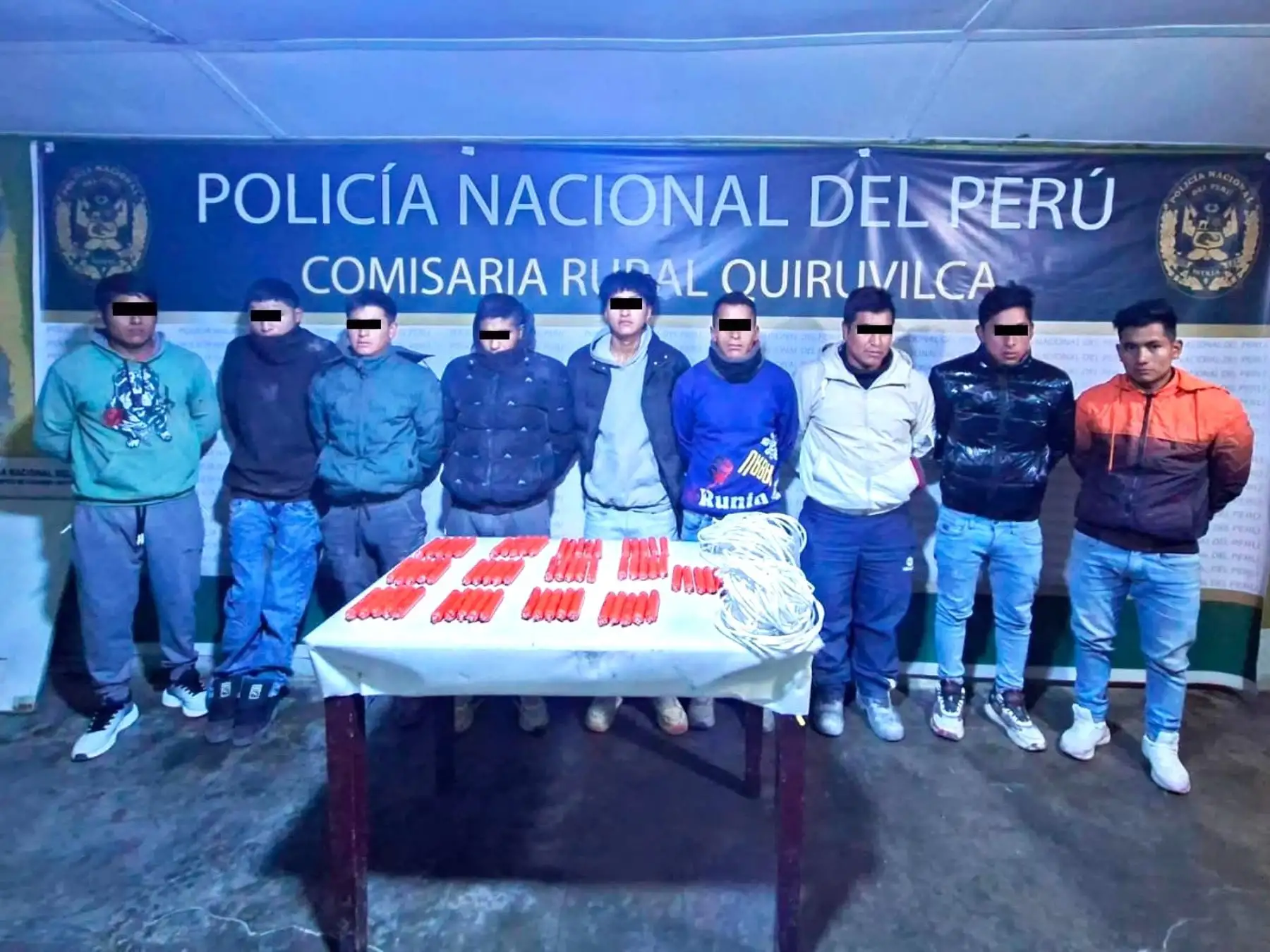 La Libertad: incautan 65 explosivos y detienen a nueve personas en distrito de Quiruvilca