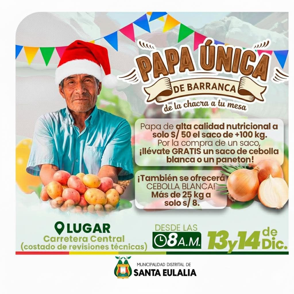 SANTA EULALIA VIVIRÁ LA NAVIDAD MÁS RICA Y ECONÓMICA CON LA GRAN VENTA DE PAPA