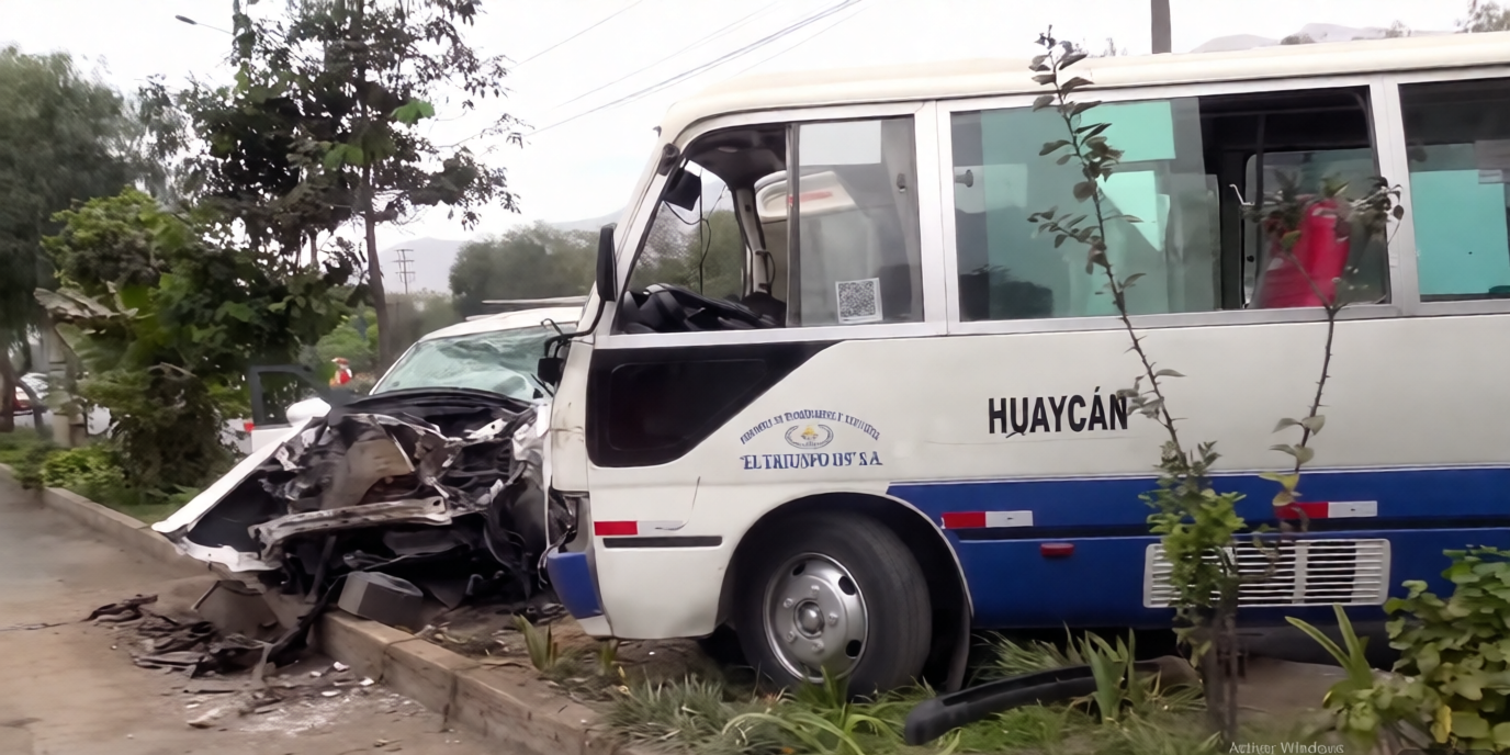 Choque violento en Chaclacayo deja varios heridos y dos vehículos siniestrados