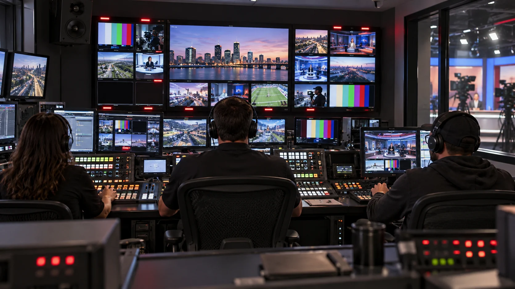 Sala de control de Cable Visión TV